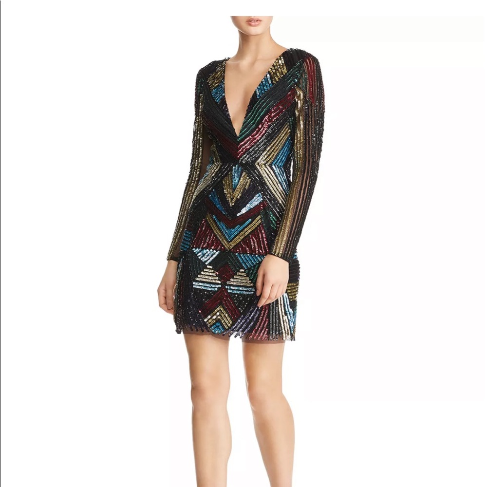 Aidan Mattox Embellished Cocktail Dress